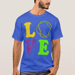Kärlek Mardi Gras Pärlor New Orleans Louisiana 202 T Shirt