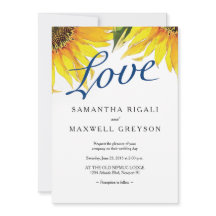 Kärlek marinblått och solros Sommar Bröllop