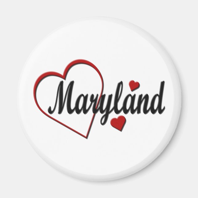 Kärlek Maryland Hearts Magnet (Framsidan)