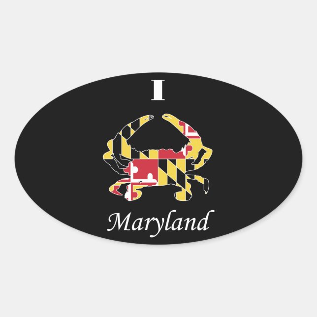 Kärlek Maryland Ovalt Klistermärke (Framsida)