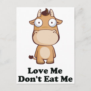 Kärlek Mata inte in mig Cow Design Vykort