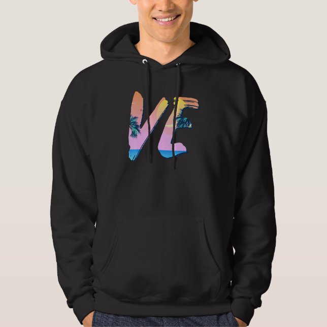 Kärlek matchande par Handflatan Träd Valentines da Hoodie (Framsida)