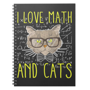 Kärlek Math och Cats Mathematician Nerd Anteckningsbok