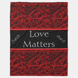 Kärlek Matters Red and Black Fleecefilt