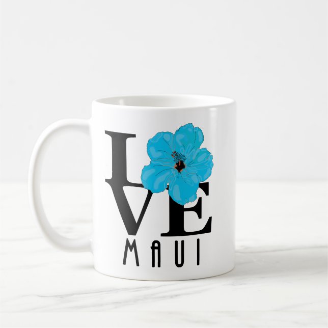 KÄRLEK Maui Blue Hibiscus 11oz Kaffemugg (Vänster)