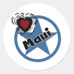 Kärlek Maui Runt Klistermärke