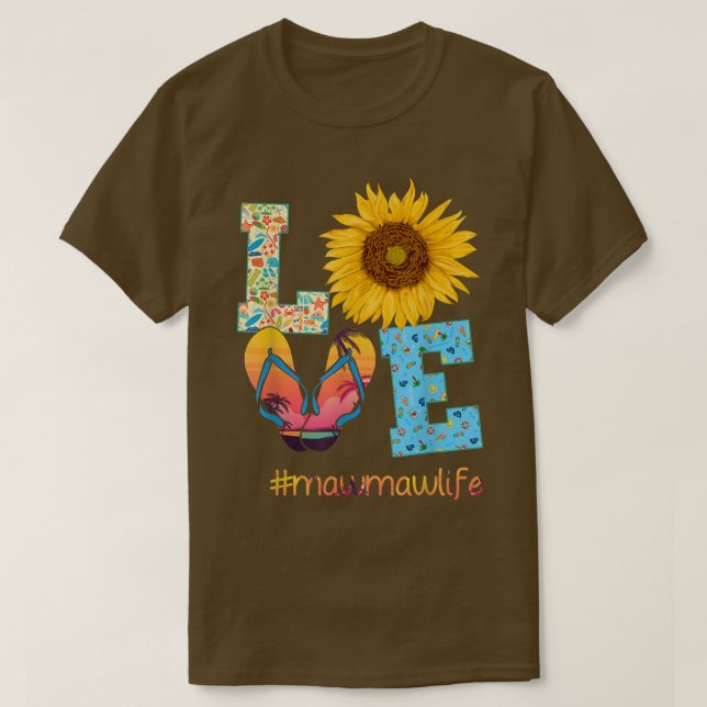 KÄRLEK Mawmaw Life Flinflip flops Solrossommarmoth T Shirt (Design framsida)