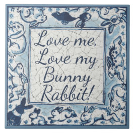 Kärlek Me, Kärlek min kanin Delft Blue White Dedha Kakelplatta