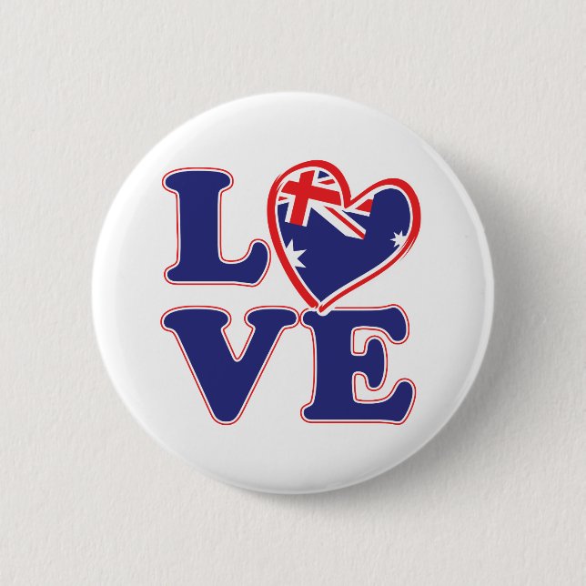 KÄRLEK med Australien-Heart Knapp (Framsida)