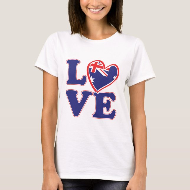 KÄRLEK med Australien-Heart T Shirt (Framsida)