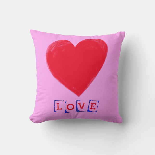 Kärlek med Big Heart Valentine's Gift Kudde (Framsida)