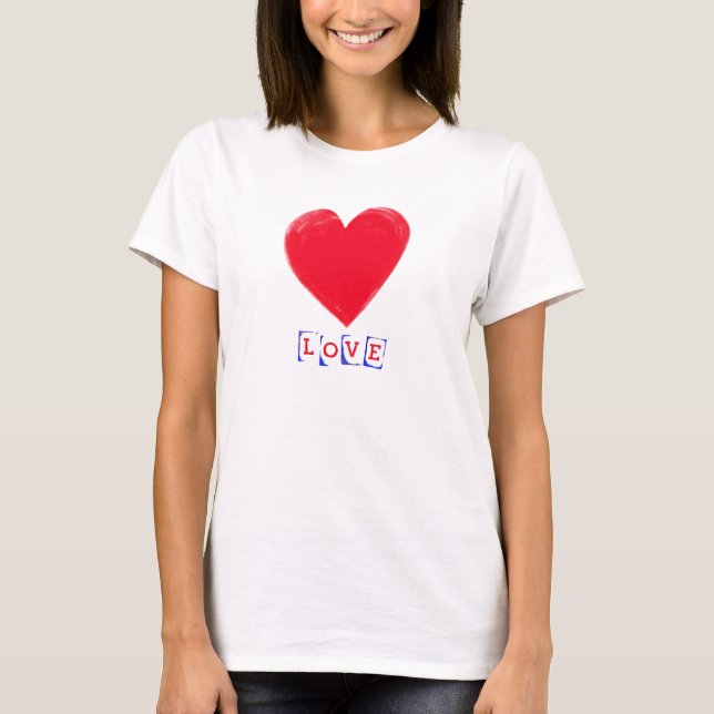 Kärlek med Big Heart Valentine's Gift T Shirt (Framsida)
