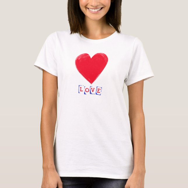 Kärlek med Big Heart Valentine's Gift T Shirt (Framsida)