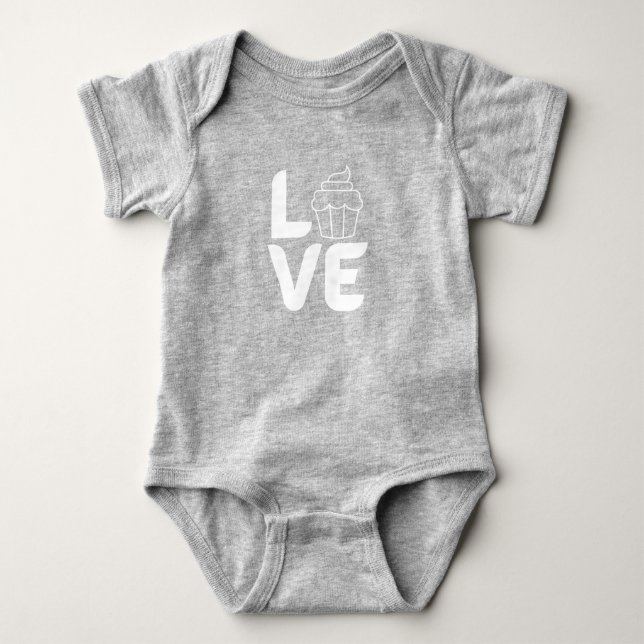 Kärlek med cupkaka - vit t shirt (Framsida)