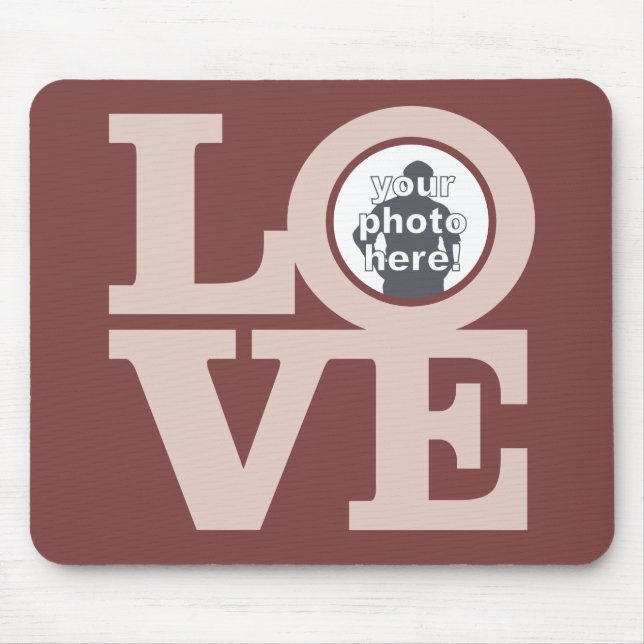 KÄRLEK med DIN PHOTO anpassningsbar mousserande Musmatta (Framsidan)