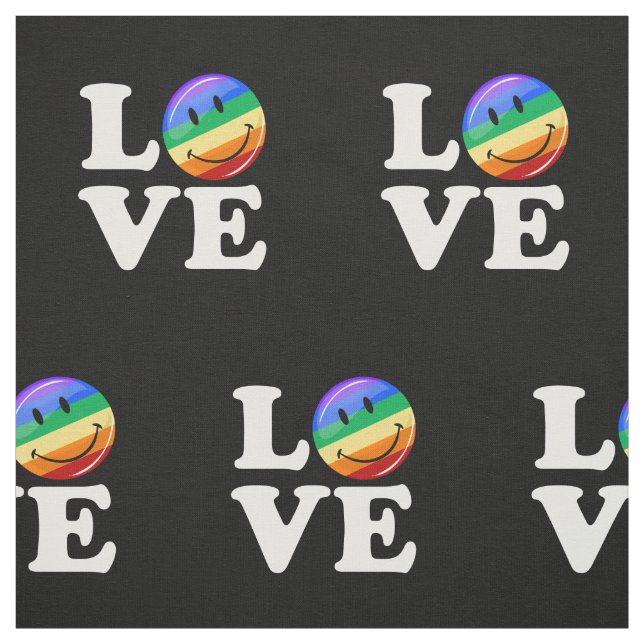 Kärlek med en lycklig regnbågeflaggabög LGBT Tyg (Provkarta)