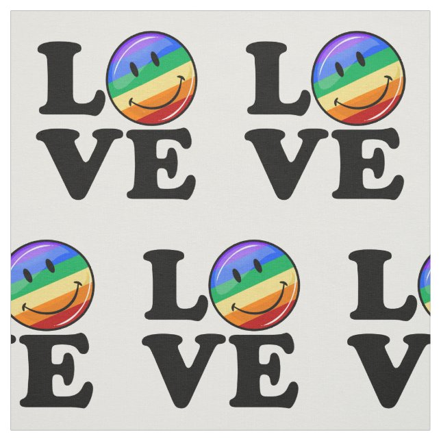 Kärlek med en lycklig regnbågeflaggabög LGBT Tyg (Provkarta)
