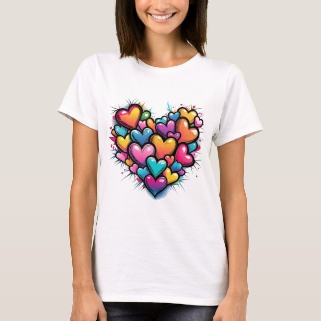 🎉 💘 Kärlek med en Pop of Stil 🌟 💓 T Shirt (Framsida)