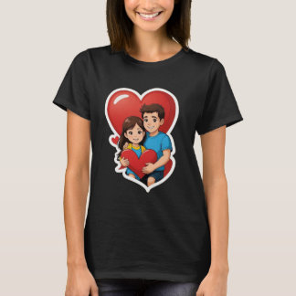 Kärlek med ett hjärta" eller "Barn som delar ett s T Shirt