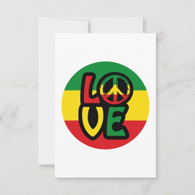 KÄRLEK med fredssymbol, reggae stil Kort (Framsida)