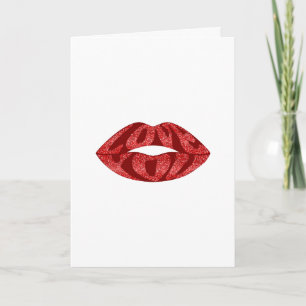 Kärlek med glitter brev i läppar helgkort