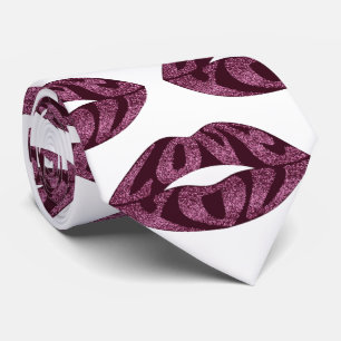 Kärlek med glitter brev i läppar mönster slips