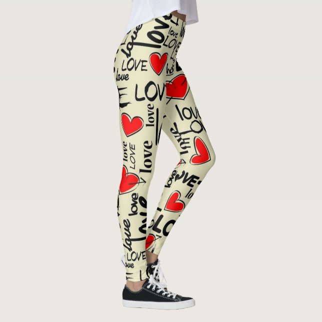 Kärlek med Hearts Leggings (Höger)