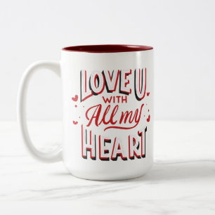 Kärlek med hela mitt hjärta kaffe koppar