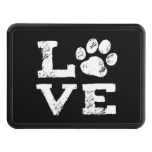 KÄRLEK med Hund Paw Skriv ut svart och vitt