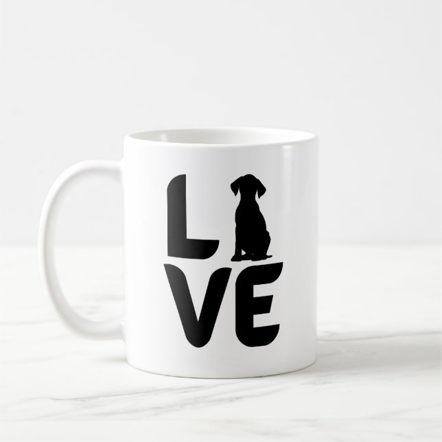 Kärlek med Hund (Sitta) Kaffemugg (Vänster)
