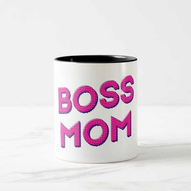 Kärlek med mammas boss Två-Tonad mugg (Center)