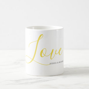 Kärlek med Namn Grått och lysande Guld Kaffemugg