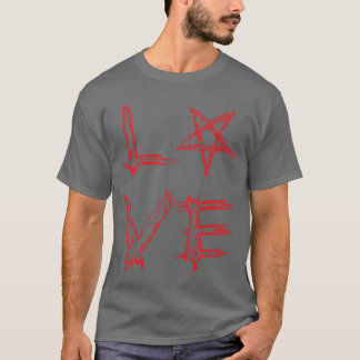 KÄRLEK med Pentagram-familjen T Shirt