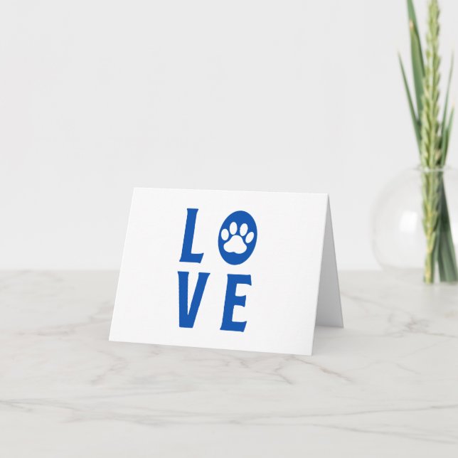 Kärlek med PERSONLIGEN Paw Print (Cats, Hundar, Pe Kort (Framsida)