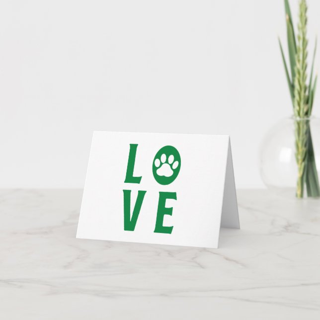 Kärlek med PERSONLIGEN Paw Print (Cats, Hundar, Pe Kort (Framsida)