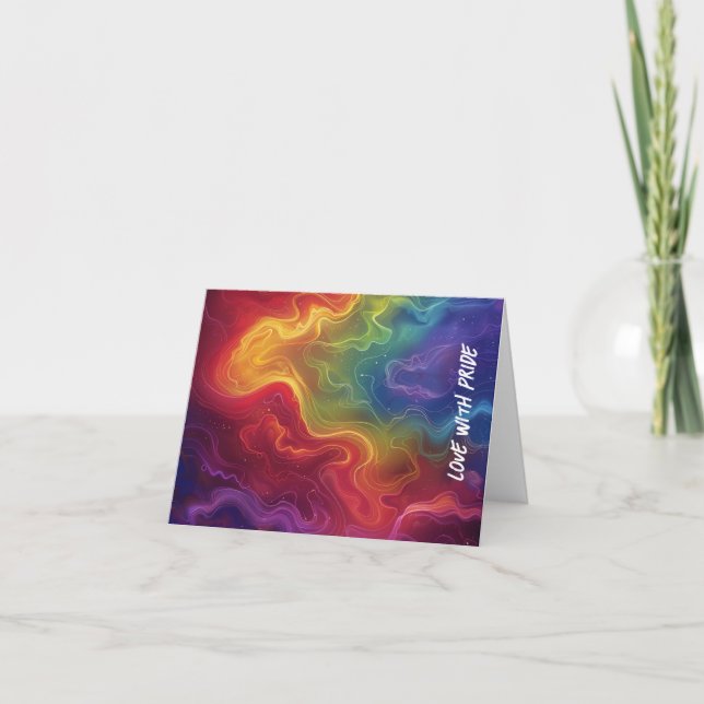 Kärlek med Pride Digital Art Helgkort (Framsida)