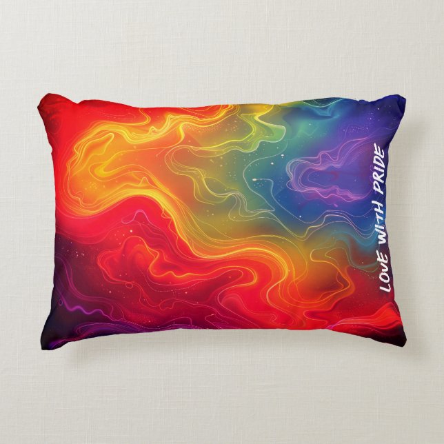 Kärlek med Pride Digital Art Prydnadskudde (Framsidan)