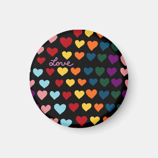 Kärlek med regnbåge av hjärtan magnet