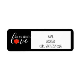 Kärlek med returadressetikett för hjärta returadress etikett