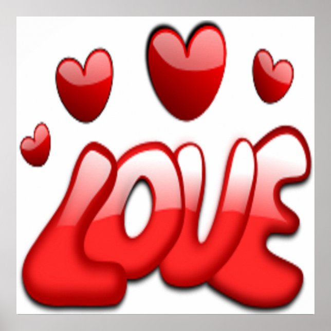 KÄRLEK MED RÖDA HJÄRTOR POSTER (Framsidan)