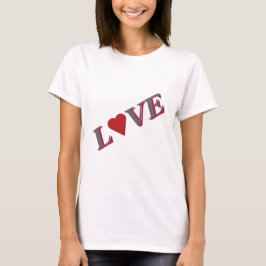 Kärlek med rött hjärta tee shirt
