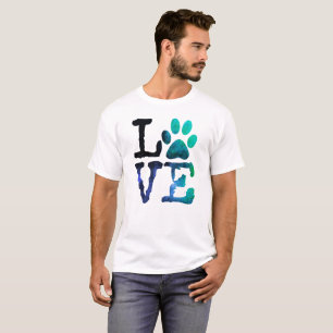 Kärlek med skjortan för hundtasstryck t-shirt