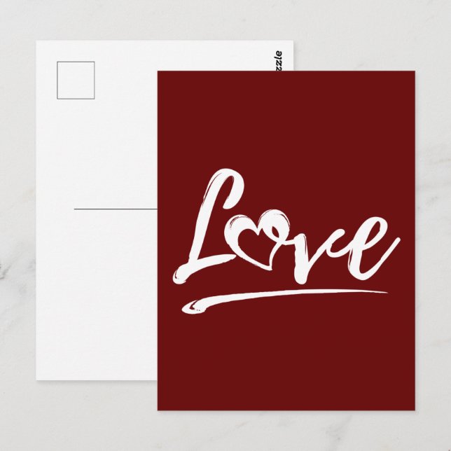 KÄRLEK MED SÖTT HJÄRTA VALENTINSDAG PRESENT VYKORT (Fram/baksida)