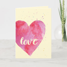 Kärlek med stänkvattenfärgvalentin dag helgkort