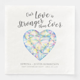 Kärlek med stark diamantfärg efter bröllopsfest pappersservett