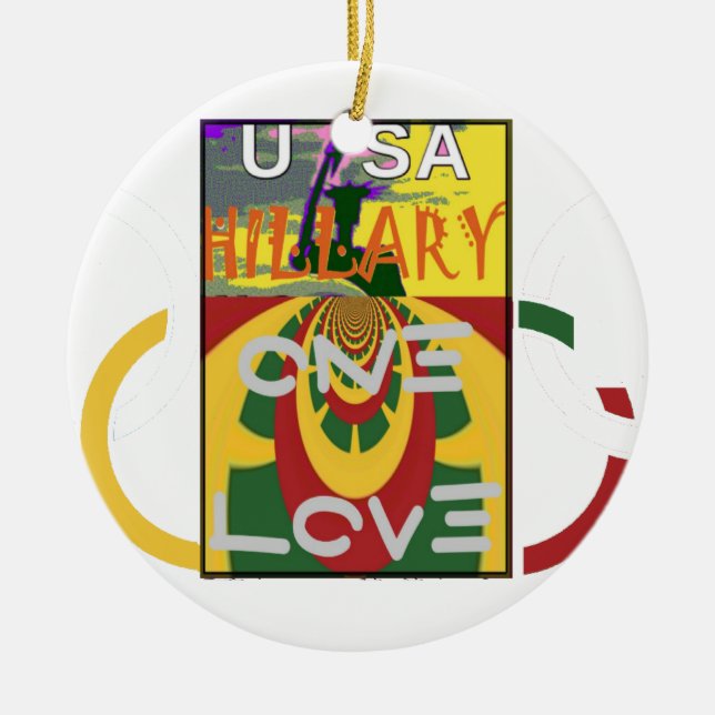 Kärlek-meddelande i Rasta Färg Art-utskrift Julgransprydnad Keramik (Framsidan)