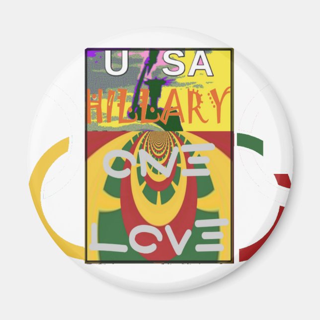 Kärlek-meddelande i Rasta Färg Art-utskrift Magnet (Framsidan)