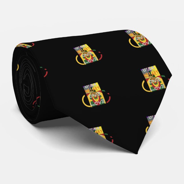 Kärlek-meddelande i Rasta Färg Art-utskrift Slips (Rullad)
