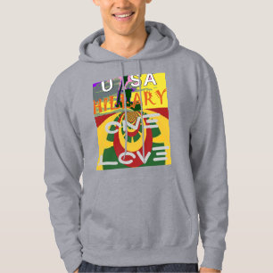 Kärlek-meddelande i Rasta Färg Art-utskrift Sweatshirt Med Luva