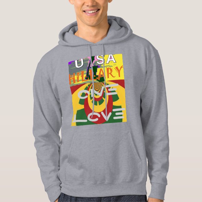 Kärlek-meddelande i Rasta Färg Art-utskrift Sweatshirt Med Luva (Framsida)